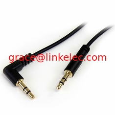 China Right angle TRS cable,90 degree 3 pole 3.5mm stereo plug video cable extension proveedor