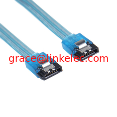 China Factory Wholesale 7pin SATA Cable female to female with Clip Transparent Blue proveedor