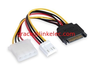 China 12inch SATA 15pin Male to 4pin Molex and 4pin Power Cable proveedor