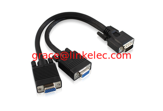 China 28AWG 1 male to 2 female VGA splitter cable for TV, computer, PC, Projector proveedor