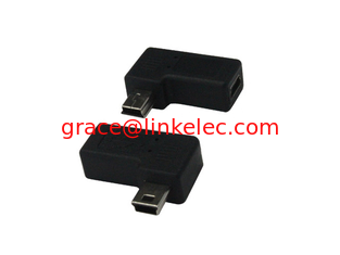 China USB MINI 5P male to female 90 degree angled adapter,MINI 5P USB Adapter proveedor