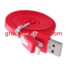 China Dual Color Noodle USB Cable Sync Flat Data Charger Cable for iPhone 2G3G4G4S iPad red proveedor
