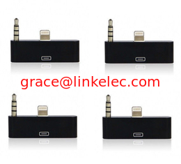 China colorful 30pin to 8 Pin AUDIO ADAPTERS converter for iPhone 5 5s 5c Itouch Nano 7 Black proveedor