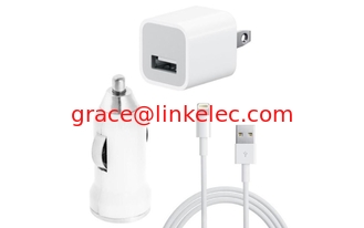 China USB AC Wall Charger and Car Charger+Data Cable for Apple iPod Touch iPhone4 4S 4G white proveedor