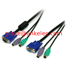 China 6 ft 3 in 1 PS/2 KVM Cable with high quality proveedor