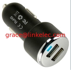 China 5V 2.1A Dual USB car Charger For iPhone 5 iPhone 4S 4 Black hot selling proveedor