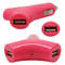 Y shape style Dual USB 2port Car Charger Adapter for The New iPad 3 2 iPhone 5 Pink proveedor