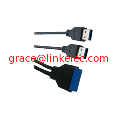 China USB 3.0 cable 20P M-2AM usb 3.0 data link cable with 20P M/2*AM proveedor