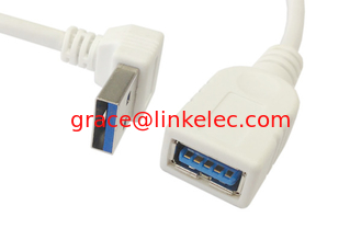China Up Right Angled 90 degree USB 3.0 A male to Female Extension 30cm Cable White proveedor