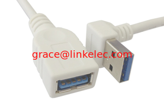 China Down Angled 90 degree USB 3.0 A male to Female Extension 30cm Cable White proveedor