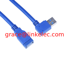 China 30CM 1FT USB 3.0 A Male Plug to A Female Right Angle Jack Extension Cable Cord proveedor