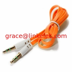 China 3 Foot Orange Flat 3.5mm Auxiliary Audio Connector Cable proveedor