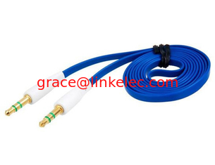 China 1.0 m 3.5 mm Port Audio Flat Extension Cable (Blue) proveedor