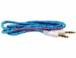 China 1m length nylon braided 3.5mm aux audio cable proveedor