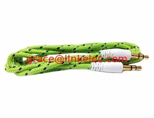 China Multi colors Textile braided 3.5mm AUX audio cable proveedor