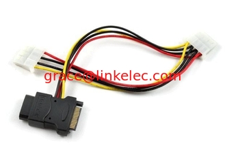 China SATA 15pin power to 4pin Molex + 4pin power,New generic 4Pin IDE cable proveedor