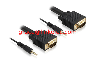 China High speed VGA+ 3.5mm Cable VGA to 3.5mm Audio Cable,VGA+3.5mm Stereo Audio Cable proveedor