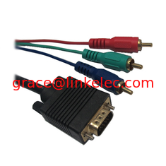 China gold plated VGA to 3RCA AV Audio Video M/M Cable, vga 3rca cable proveedor