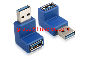 China new angle 90 degree USB 3.0 adapter, USB A male to A female adapter proveedor