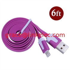 China Dual Color Noodle USB Cable Sync Flat Data Charger Cable for iPhone 2G3G4G4S iPad purple proveedor