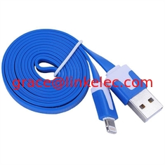 China Dual Color Noodle USB Cable Sync Flat Data Charger Cable for iPhone 2G3G4G4S iPad blue proveedor