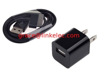 China AC Wall Charger Adapter with iphone 4 Data Sync Cable for G 4S 3GS 3G iPod Touch black proveedor