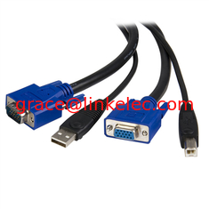 China 6ft USB VGA 2in1 KVM Cable for any computer equipped with a USB Keyboard and Mouse proveedor