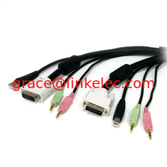 China 6 ft 4 in1 USB DVI KVM Cable with Audio and Microphone proveedor