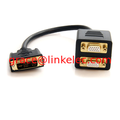 China 1 ft DVI-I Analog to 2x VGA Video Splitter Cable M/F proveedor