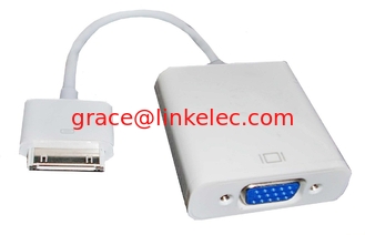 China Ipad to VGA adaptor for iphone 4 ipad white color support HD1080P proveedor