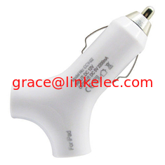 China Y shape style Dual USB 2port Car Charger Adapter for The New iPad 3 2 iPhone 5 white proveedor