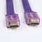 Flat HDMI cable with Various Kinds of Nylon Braid Shielding black color proveedor