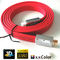 RED HDMI Flat Cable with Gold Plated Zinc Alloy Connector, Supports 3D/Ethernet proveedor