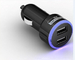 5V2.1ANew Mini Dual USB Car Power Quick Charger Charging Auto Adapter Blue LED Light Black proveedor