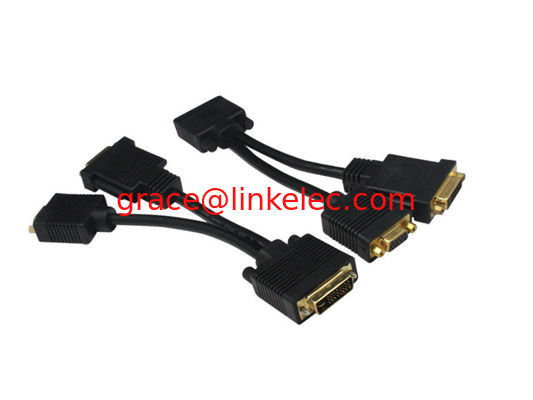 Cable DVI masculino y Y a cable adaptador DVI masculino y VGA femenino,DVI(24+1) cable Y
